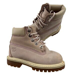 Timberland Toddler Boys Nubuck Boots Size‎ 6 Beige Lace-Up